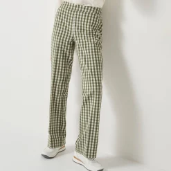 Broek<Blancheporte Rechte broek met ingeweven ruiten groen / ecru