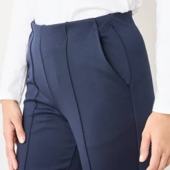 Broek<Blancheporte Rechte broek met platte buik-effect, tricot marine
