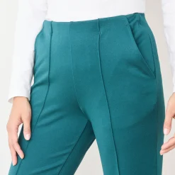 Broek<Blancheporte Rechte broek met platte buik-effect, tricot donkergroen