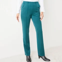 Broek<Blancheporte Rechte broek met platte buik-effect, tricot donkergroen