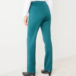 Broek<Blancheporte Rechte broek met platte buik-effect, tricot donkergroen