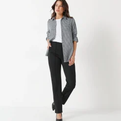 Broek<Blancheporte Rechte broek met platte buik-effect, tricot zwart