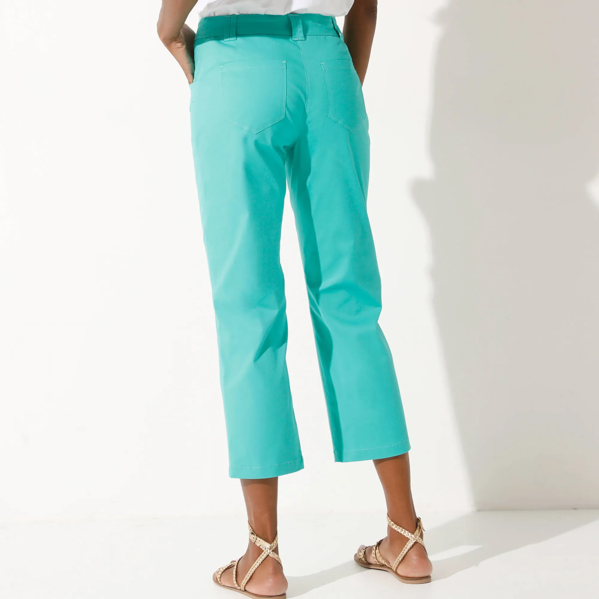 Broek<Blancheporte Rechte 7/8-broek met stretch muntgroen