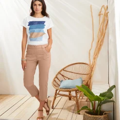 Broek<Blancheporte Rechte 7/8-broek met stretch hazelnootbruin