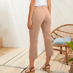 Broek<Blancheporte Rechte 7/8-broek met stretch hazelnootbruin