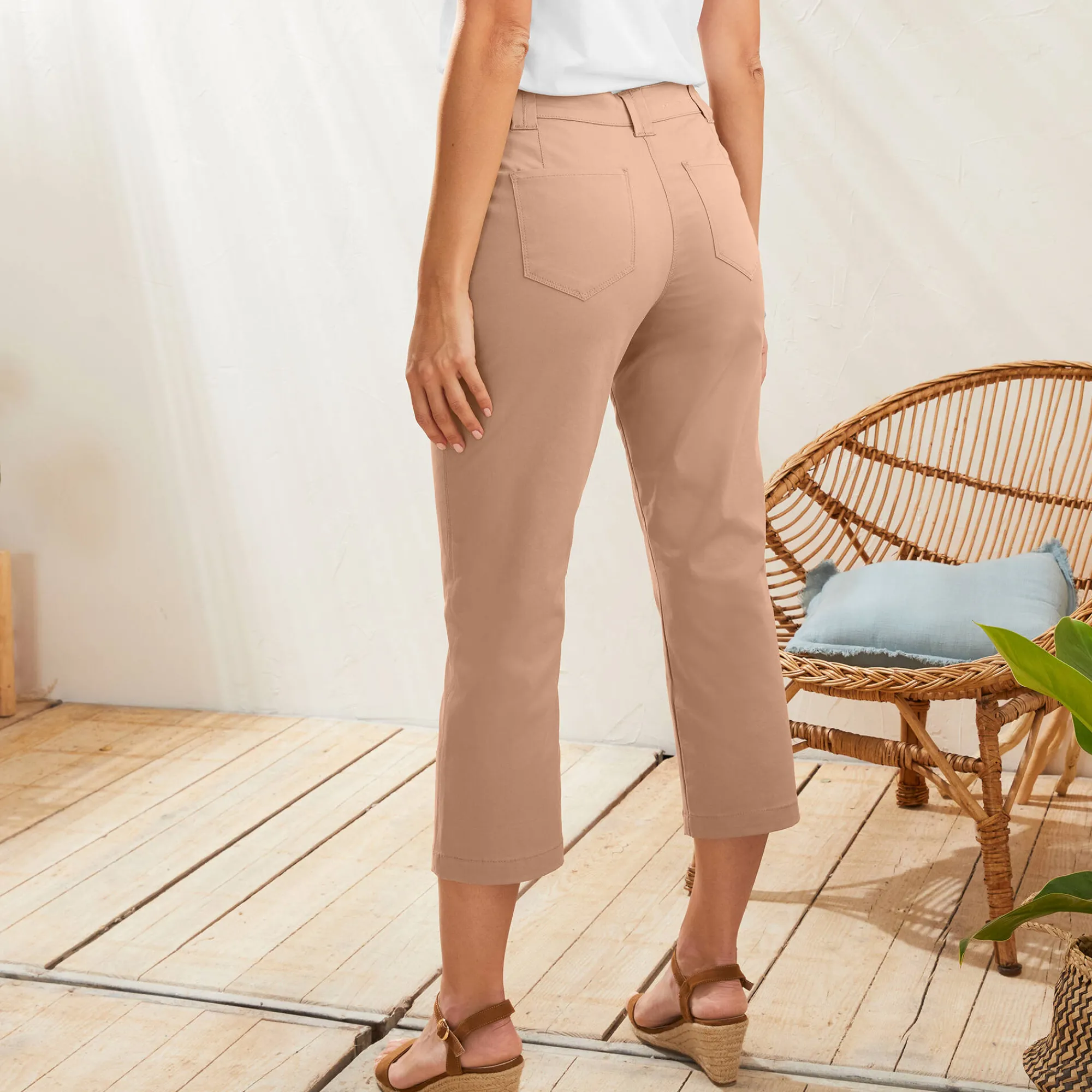 Broek<Blancheporte Rechte 7/8-broek met stretch hazelnootbruin