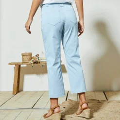 Broek<Blancheporte Rechte 7/8-broek met stretch hemelsblauw