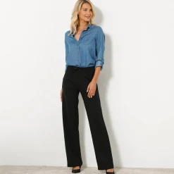 Broek<Blancheporte Rechte broek, milanotricot zwart