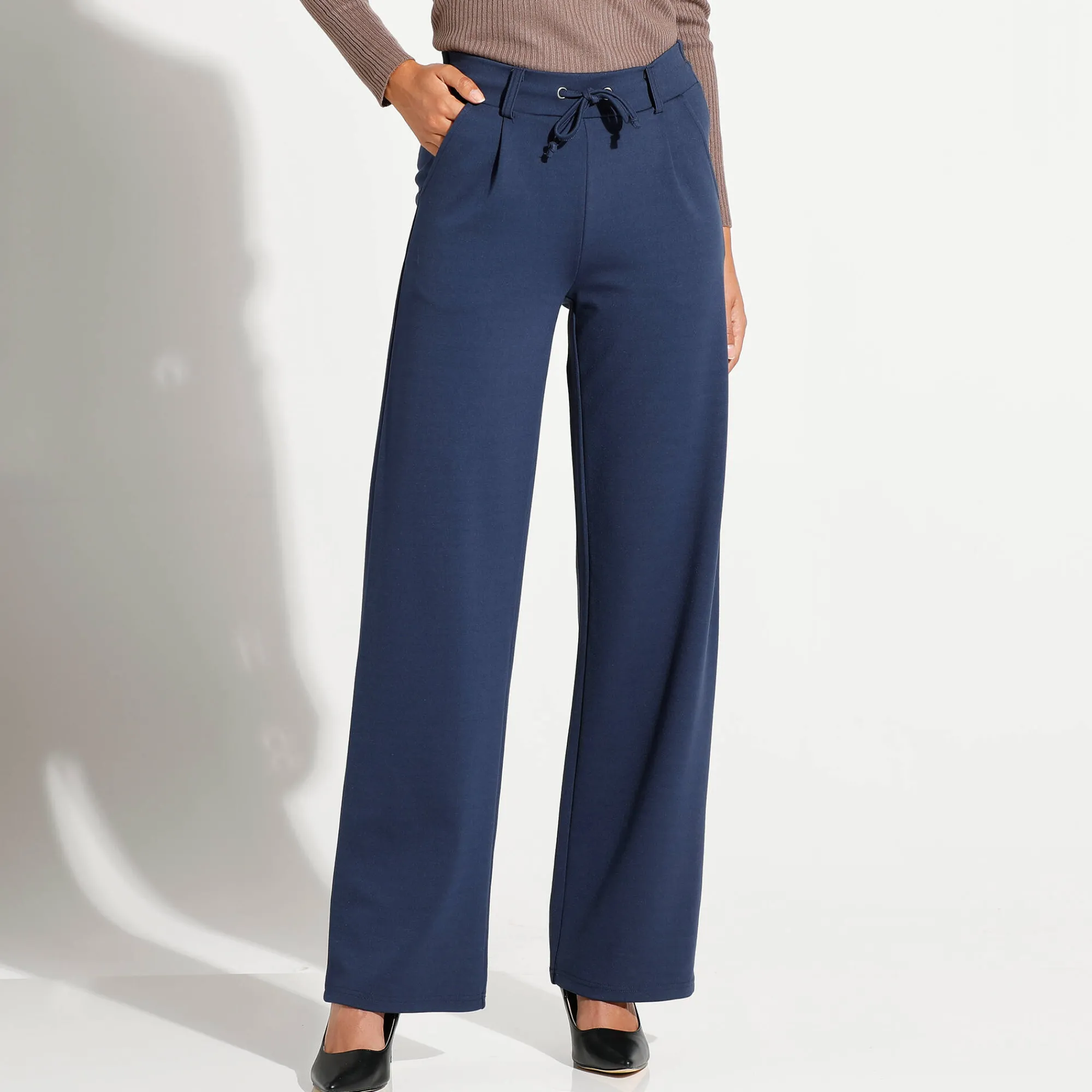 Broek<Blancheporte Rechte broek, milanotricot marine