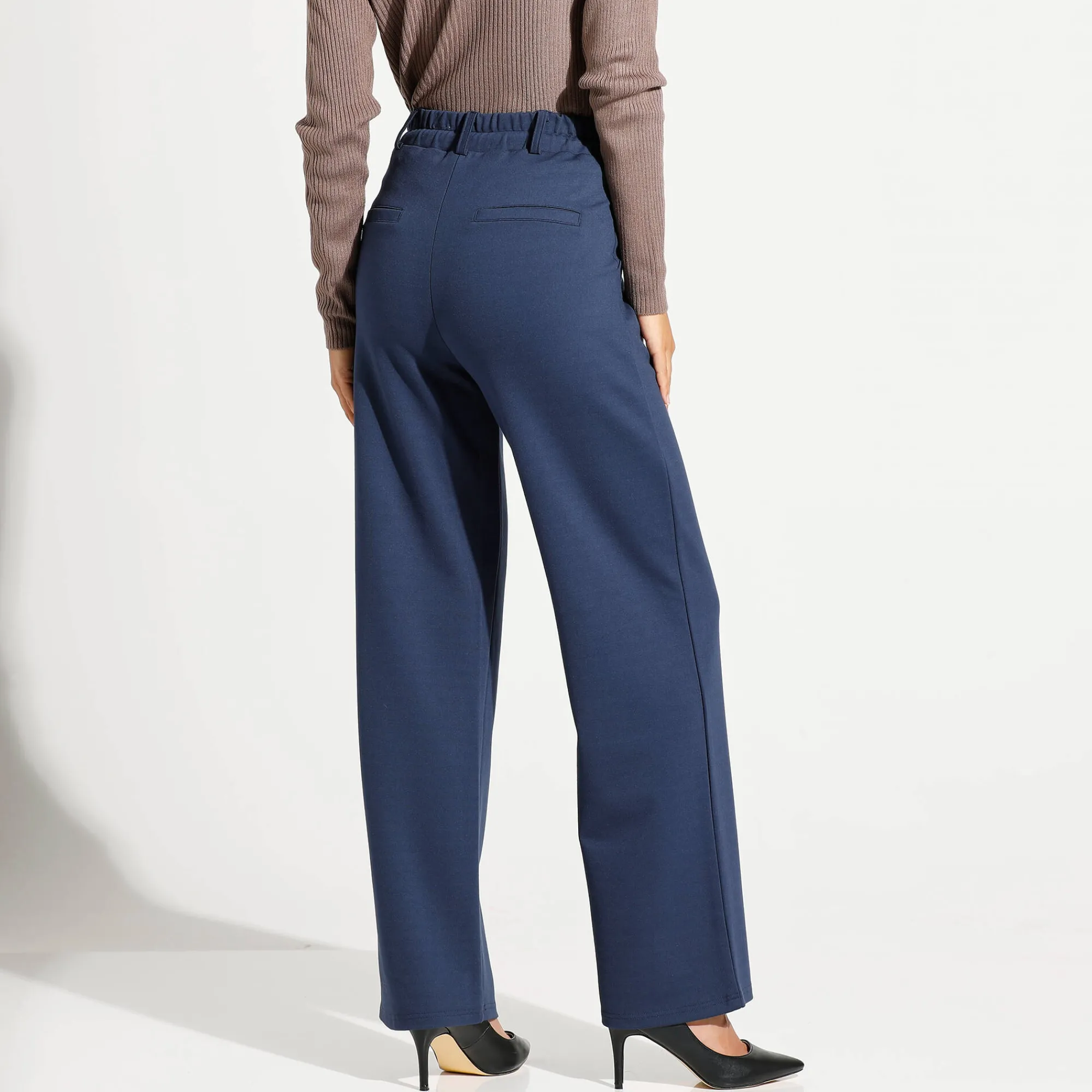 Broek<Blancheporte Rechte broek, milanotricot marine