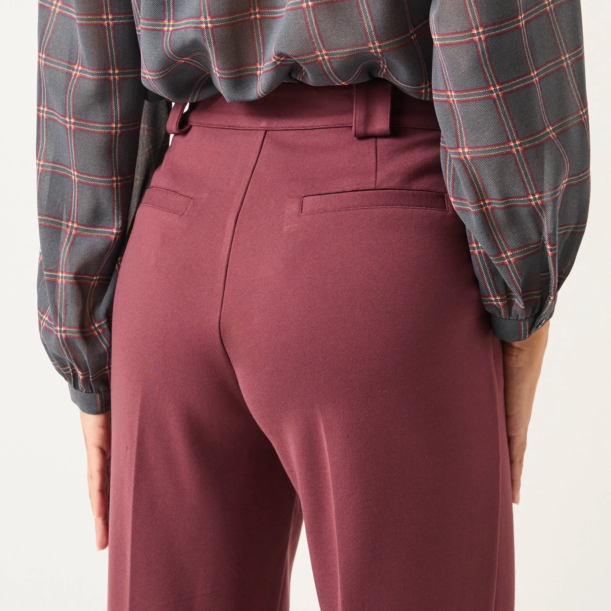 Broek<Blancheporte Rechte broek, milanotricot bordeaux
