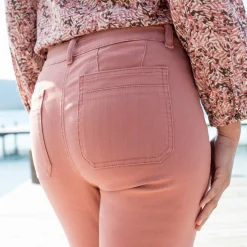 Broek<Blancheporte Rechte broek, opgestikte zakken rozenhout
