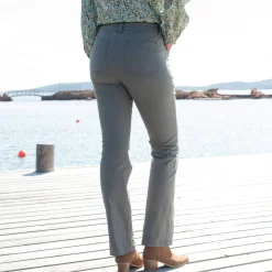 Broek<Blancheporte Rechte broek, opgestikte zakken kaki
