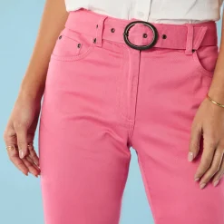 Broek<Blancheporte Rechte broek, speciaal voor kleine lengtes DONKERROZE