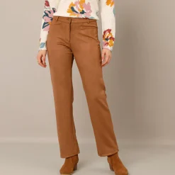 Broek<Blancheporte Rechte broek, suedinetricot hazelnootbruin