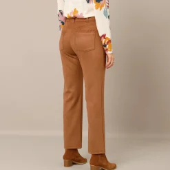 Broek<Blancheporte Rechte broek, suedinetricot hazelnootbruin