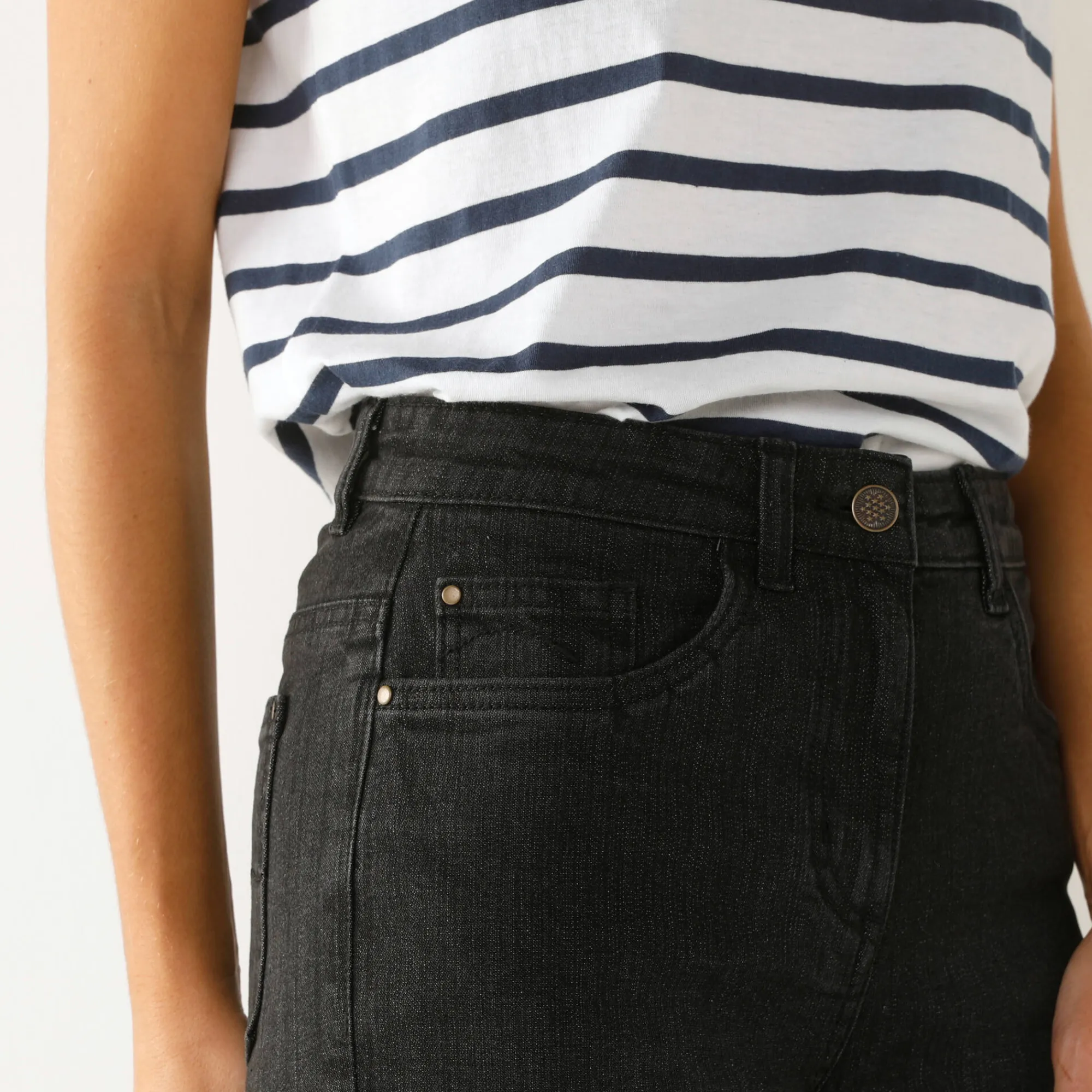 Jeans<Blancheporte Rechte cargobroek zwart