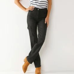 Jeans<Blancheporte Rechte cargobroek zwart