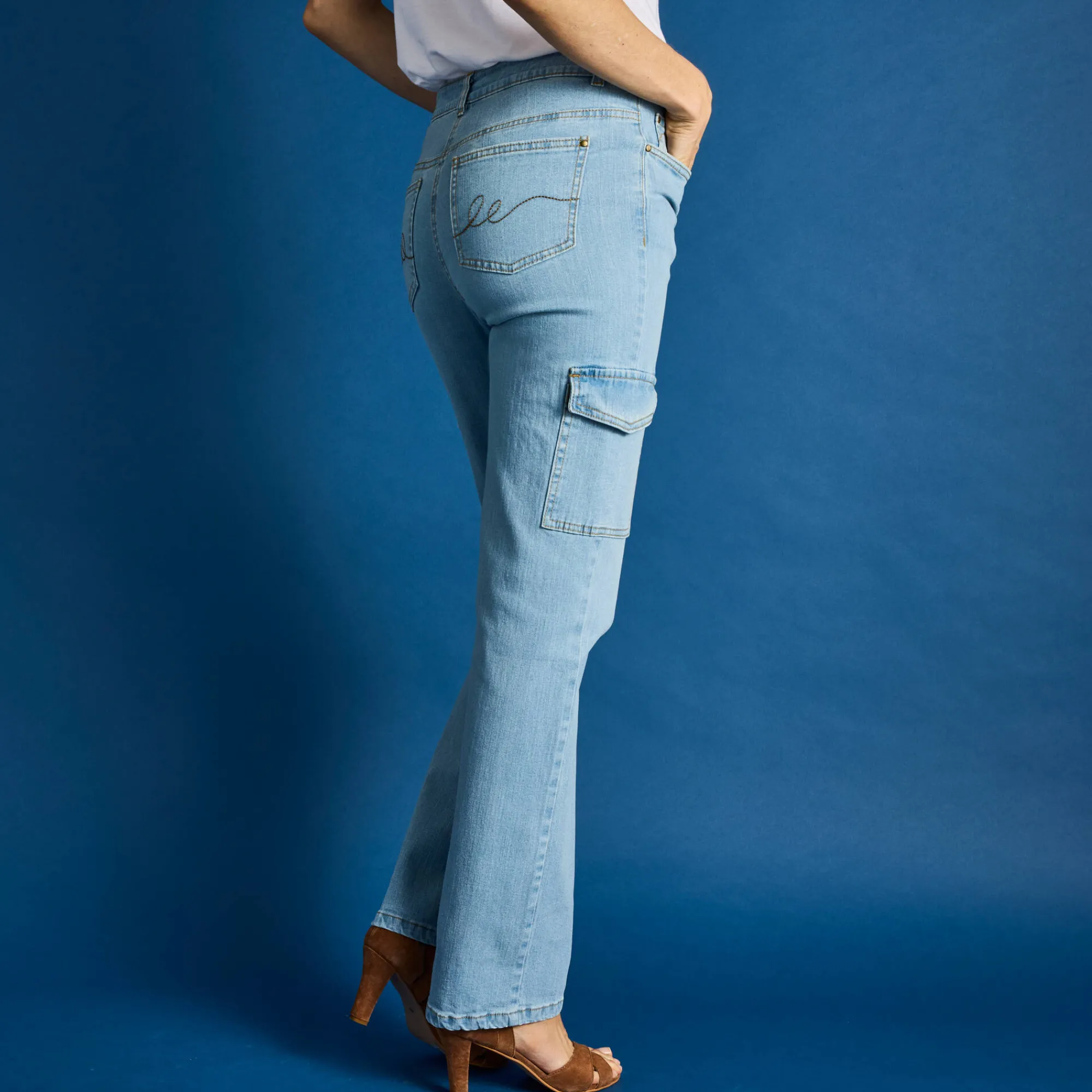 Jeans<Blancheporte Rechte cargobroek bleached