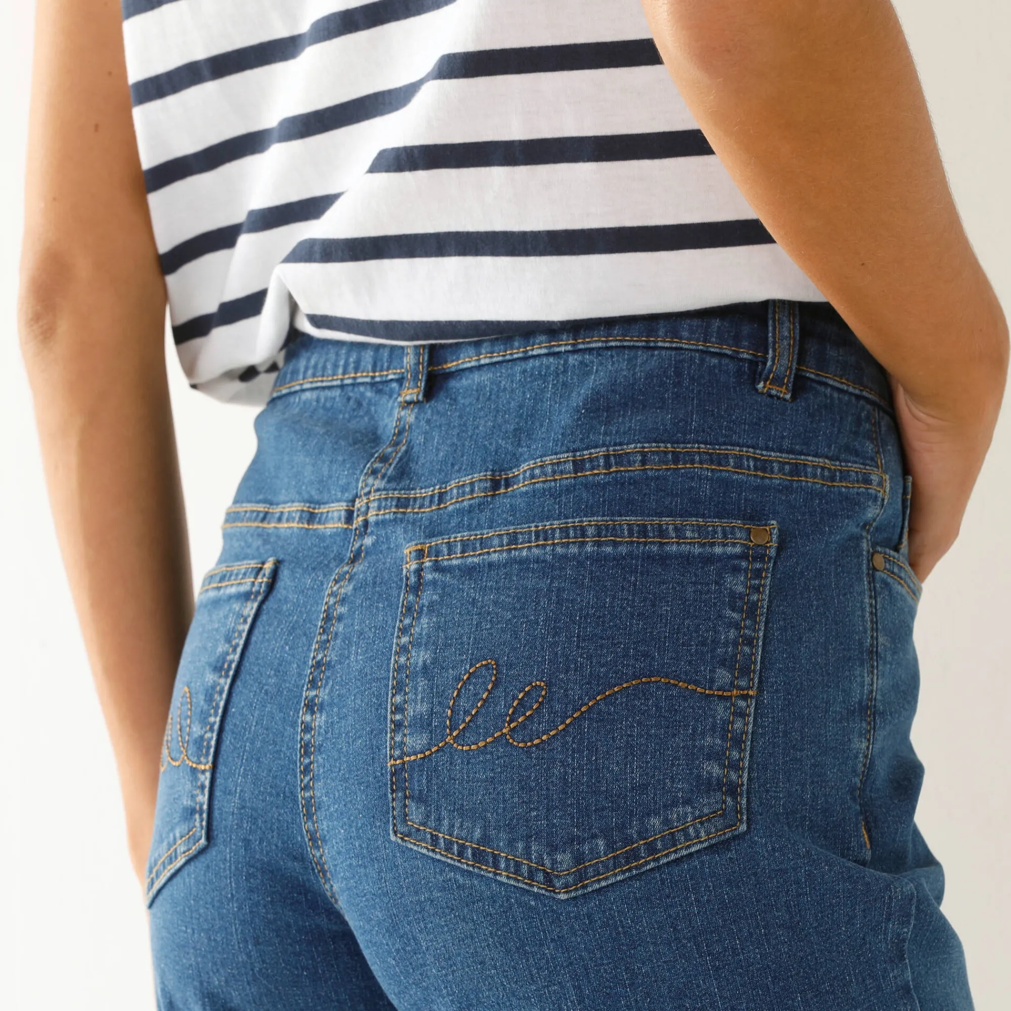 Jeans<Blancheporte Rechte cargobroek stone