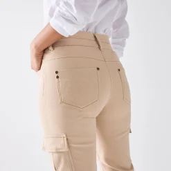 Jeans<Blancheporte Rechte cargojeans zandkleur