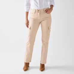 Jeans<Blancheporte Rechte cargojeans zandkleur