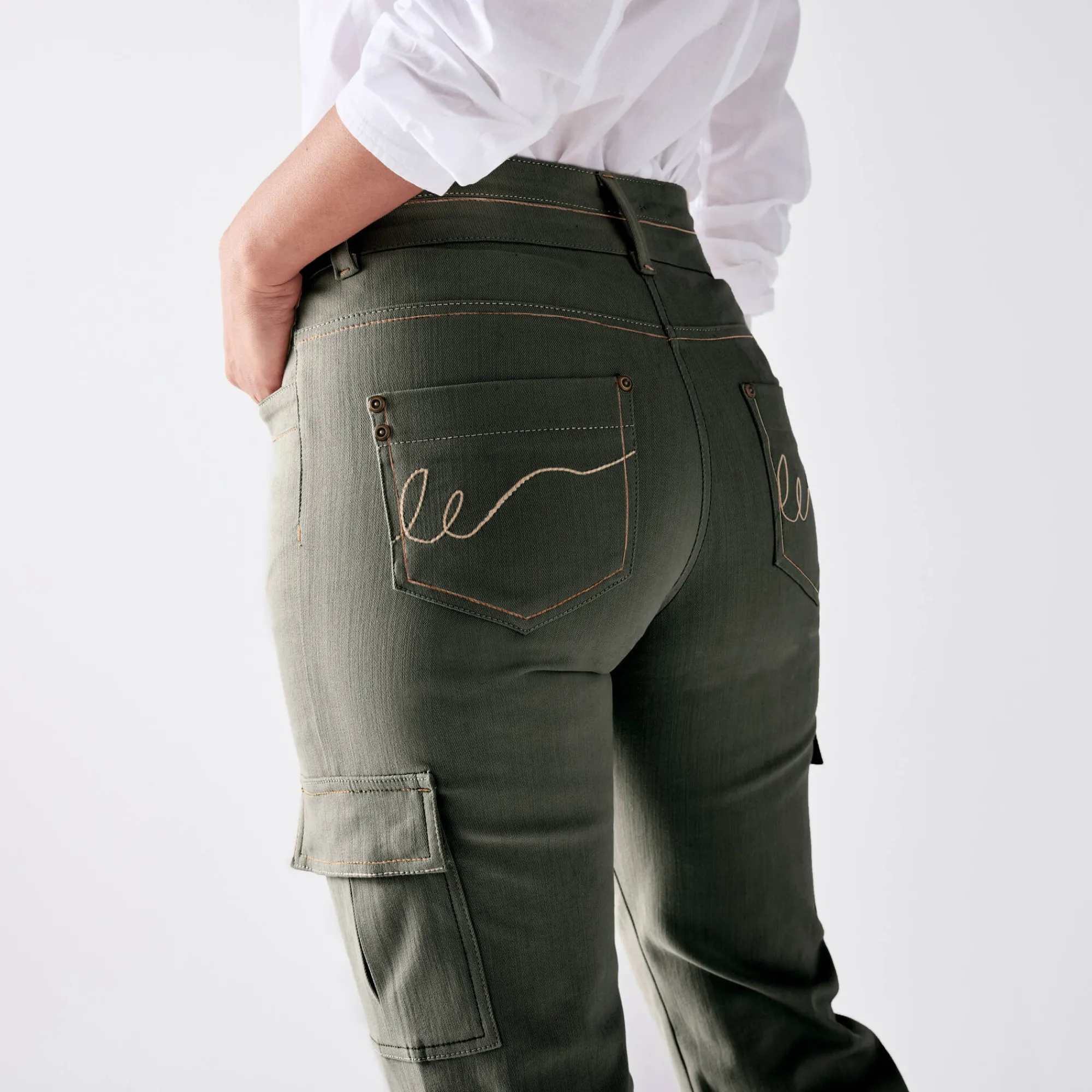 Jeans<Blancheporte Rechte cargojeans kaki