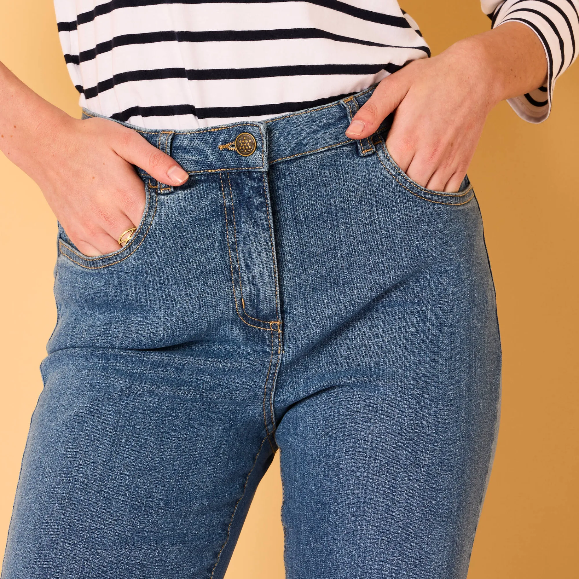 Jeans<Blancheporte Rechte jeans met 5 zakken bleached