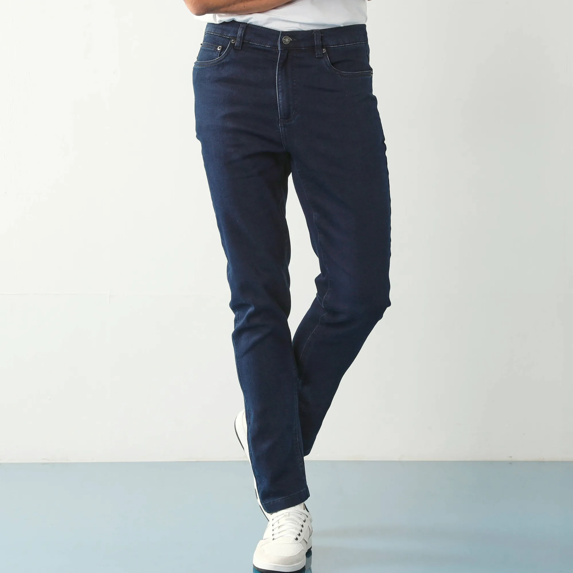 Jeans<Blancheporte Rechte jeans met 5 zakken, ultrastretch denim - L28 dark blue