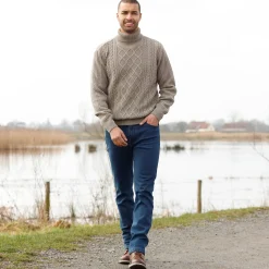 Jeans<Blancheporte Rechte jeans met 5 zakken, binnenkant in microfleece stone
