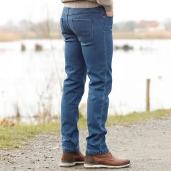 Jeans<Blancheporte Rechte jeans met 5 zakken, binnenkant in microfleece stone
