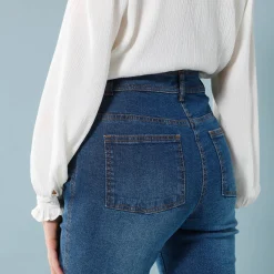 Jeans<Blancheporte Rechte jeans met deelnaden, speciaal voor kleine lengtes stone