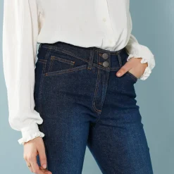 Jeans|Broek<Blancheporte Rechte jeans met deelnaden, kleine lengtes dark blue