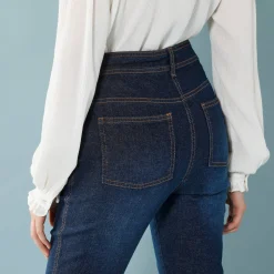 Jeans|Broek<Blancheporte Rechte jeans met deelnaden, kleine lengtes dark blue