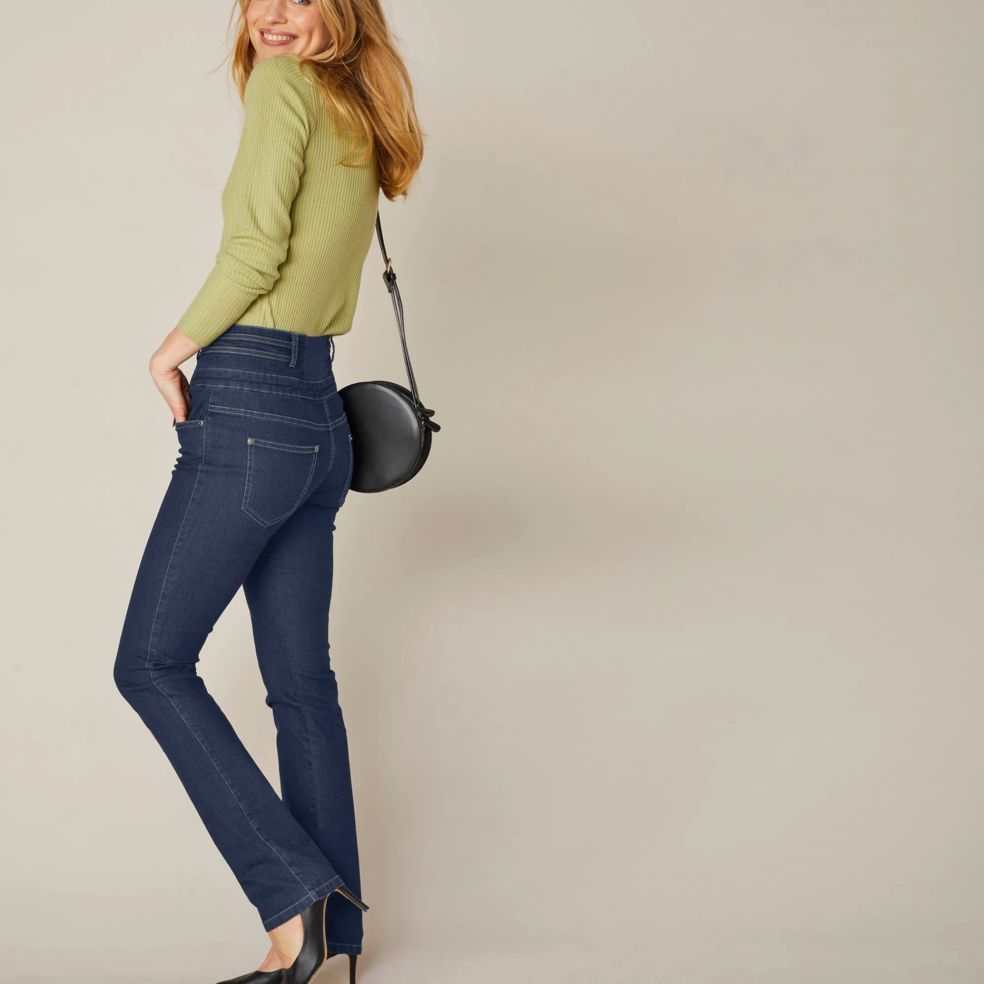 Jeans|Broek<Blancheporte Rechte jeans met hoge taille - kleine lengte raw