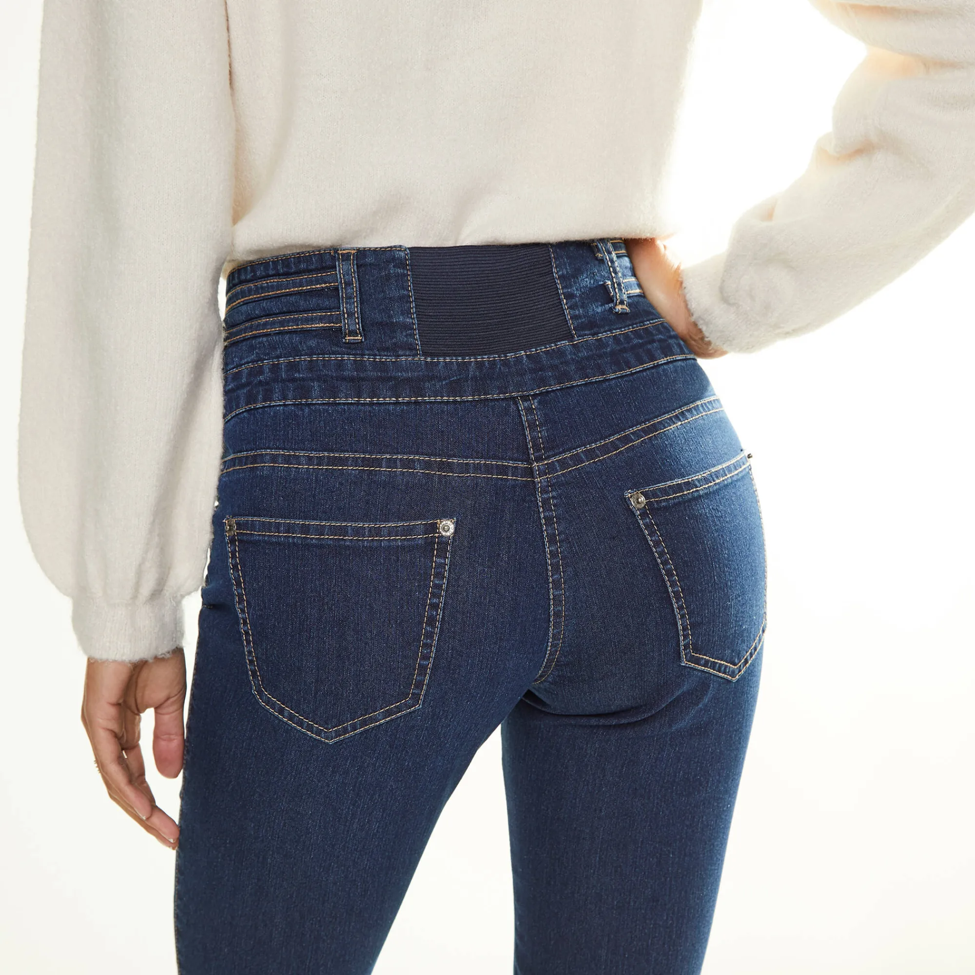 Jeans|Broek<Blancheporte Rechte jeans met hoge taille - kleine lengte raw
