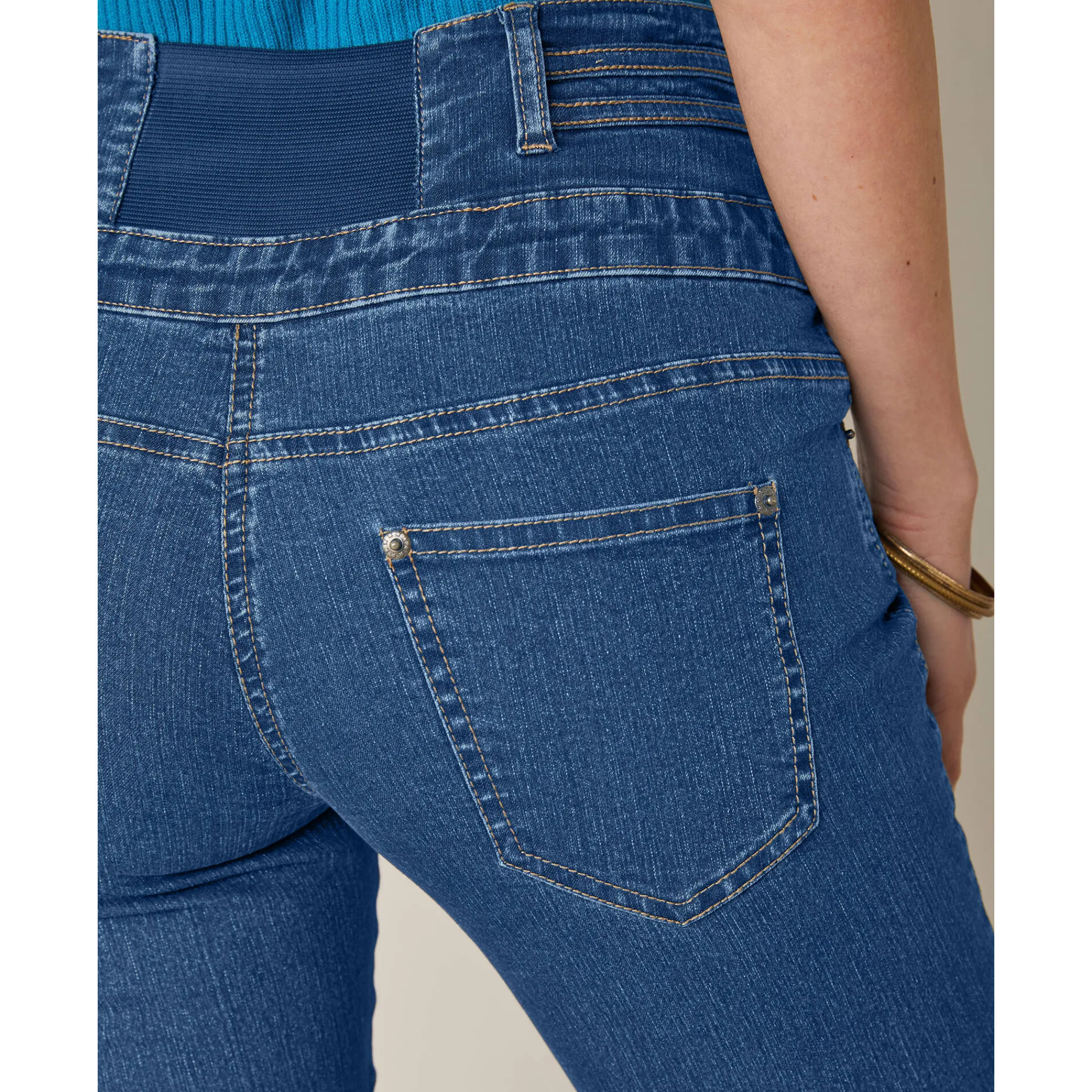 Jeans|Broek<Blancheporte Rechte jeans met hoge taille - kleine lengte stone