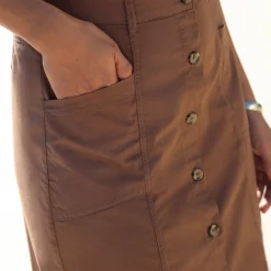 Rok<Blancheporte Rechte rok met knoopsluiting taupe