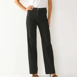 Jeans|Broek<Blancheporte Rechte, ruime jeans, hoge taille used black
