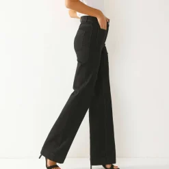 Jeans|Broek<Blancheporte Rechte, ruime jeans, hoge taille used black