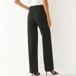 Jeans|Broek<Blancheporte Rechte, ruime jeans, hoge taille used black