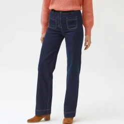 Jeans|Broek<Blancheporte Rechte, ruime jeans, hoge taille raw