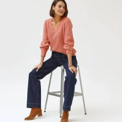 Jeans|Broek<Blancheporte Rechte, ruime jeans, hoge taille raw