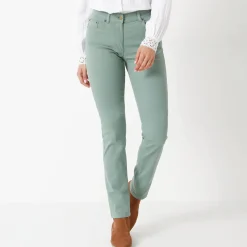 Broek<Colors&Co Rechte stretchbroek grijsgroen