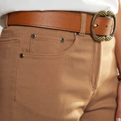 Broek<Colors&Co Rechte stretchbroek hazelnootbruin