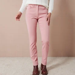 Broek<Colors&Co Rechte stretchbroek blushroze