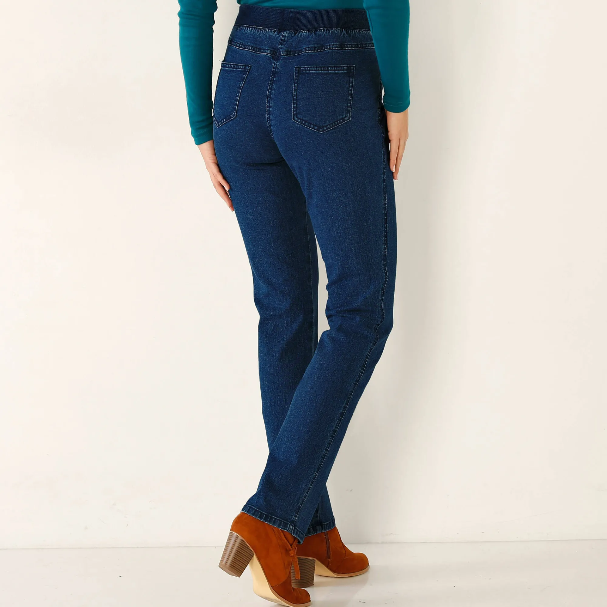 Jeans<Blancheporte Rechte 'ultracomfortabele' jeans met elastische taille stone
