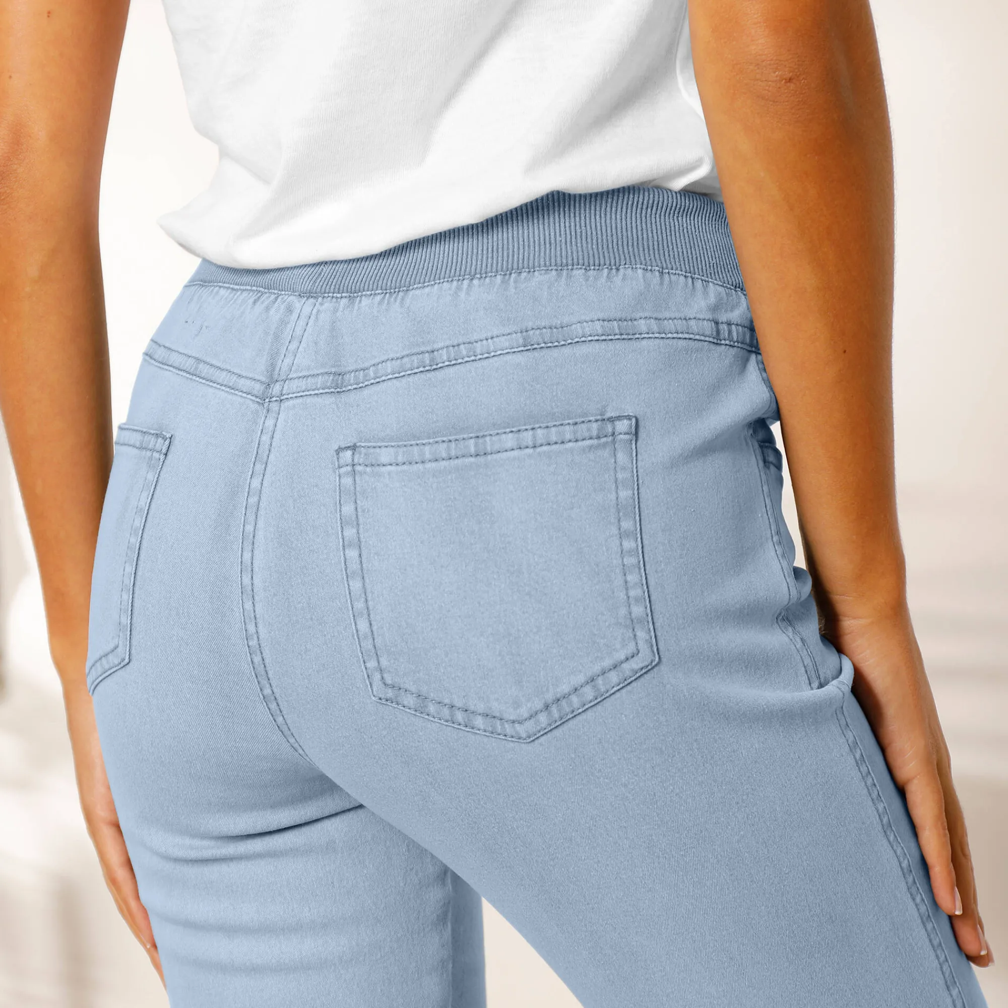 Jeans<Blancheporte Rechte 'ultracomfortabele' jeans met elastische taille bleached