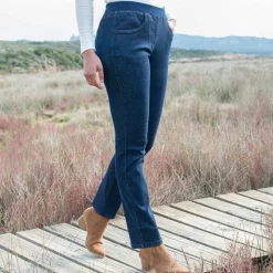 Jeans<Blancheporte Rechte 'ultracomfortabele' jeans met elastische taille dark blue