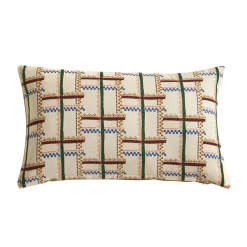 Kussen<Blancheporte Rechthoekig kussen met geometrische print bordeaux / blauw